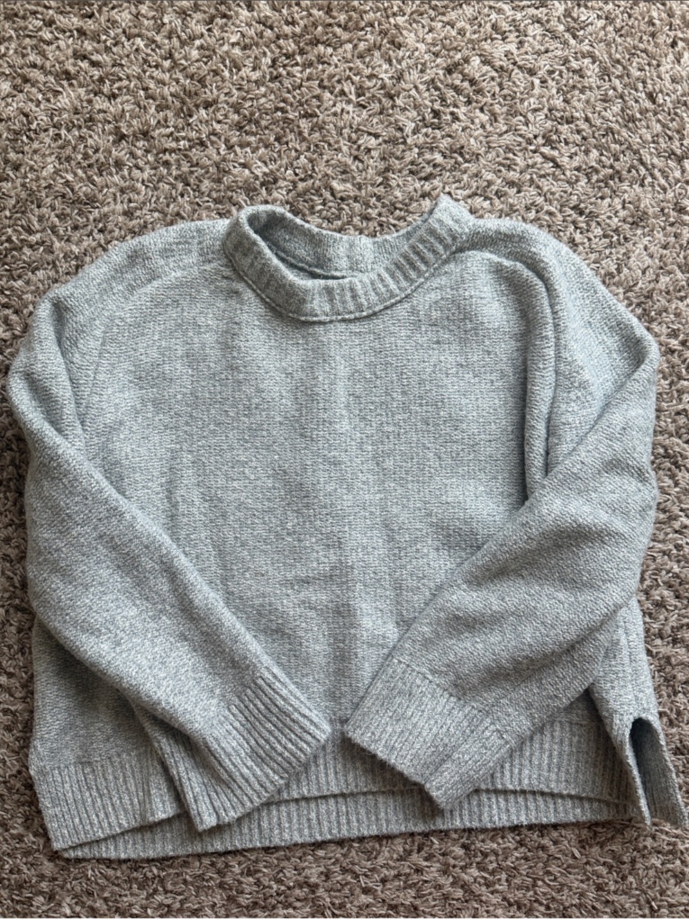 Abercrombie & Fitch Women's Cozy Crewneck Sweater - Light Gray